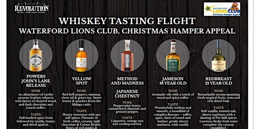 Midleton Whiskey Tasting for Waterford Loins Club Hamper Appeal