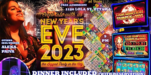 New Year's Eve Bingo & Machines, Dinner & Entertainment