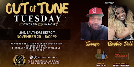 Out of Tune Tuesday Hosted by Scoupe & Babyie Doll