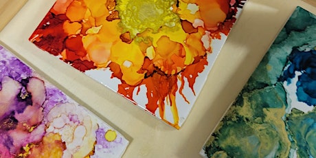Explore color with alcohol inks - Make a set of coasters