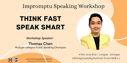 Public Speaking Masterclass: Think Fast, Speak Smart [Limited Seats]