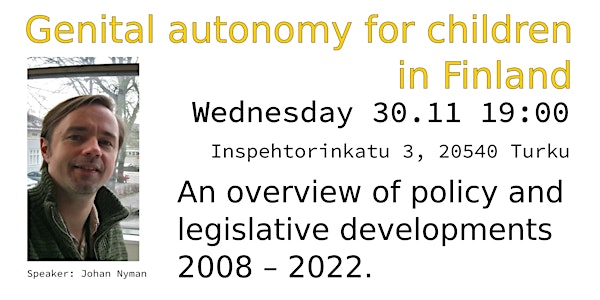 Open information evening: Genital autonomy for children in Finland