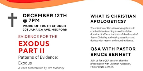Monthly Apologetics Night: Evidence for the Exodus, part 2