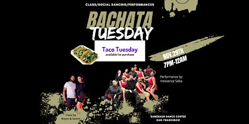 Bachata Tuesday Class  & Social- NOVEMBER