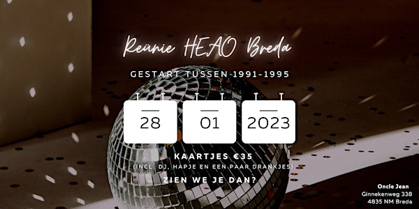 HEAO Breda 90’s & Co reünie voor iedereen die tussen 1991&1995 is gestart