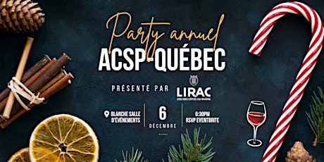 Hauptbild für Party de Noël ACSP-Québec à Québec