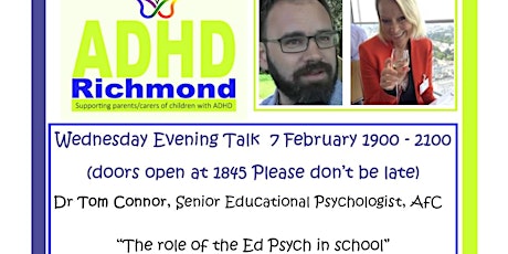 ADHD Richmond free evening talk - Educational Psychology primary image