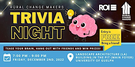 Image principale de Rural Change Makers - Trivia Night