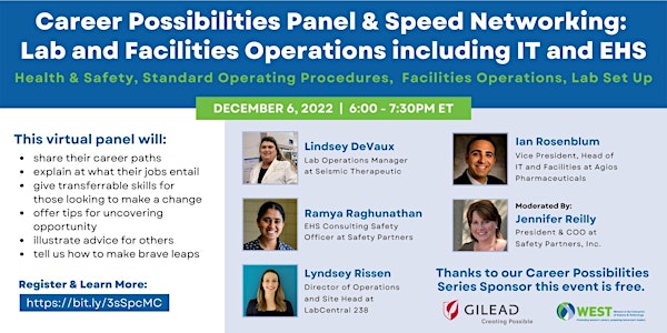 FREE: Career Possibilities & Speed Networking: Lab & Facilities Operations