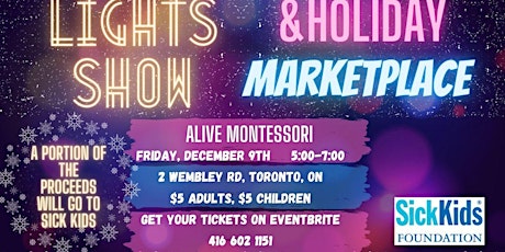 LIGHTS SHOW & HOLIDAY MARKETPLACE - Friday, December 9th at 5:00 - 7:00 PM primary image
