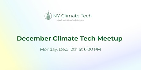 NY Climate Tech December Meetup primary image