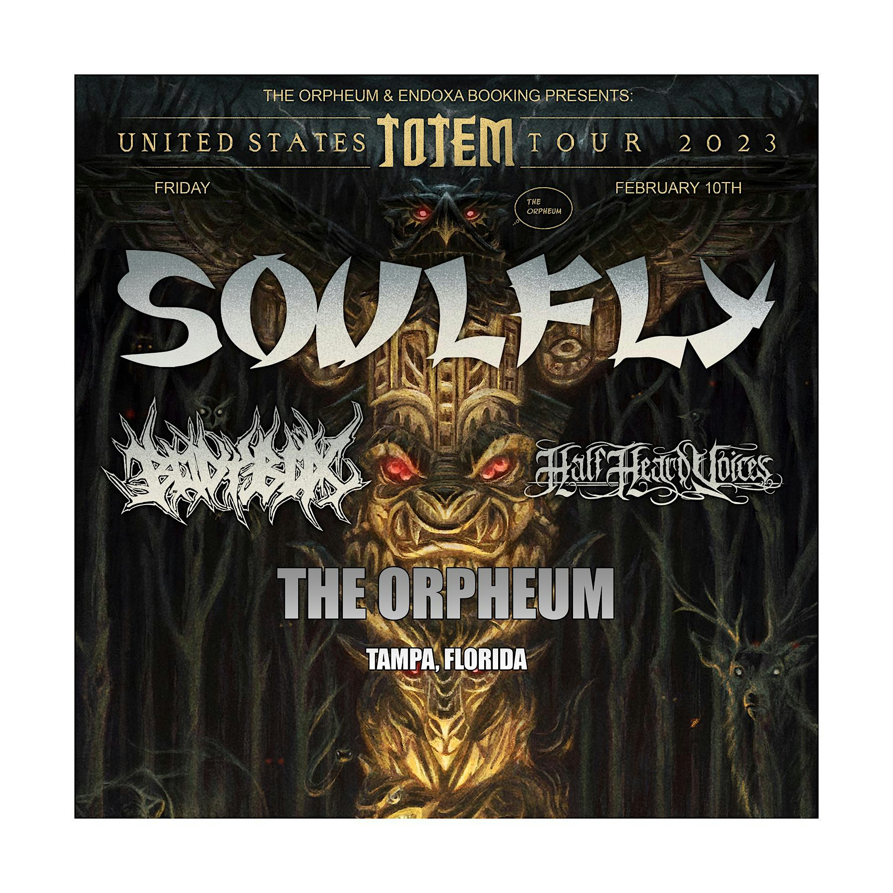 Soulfly, Bodybox, and Half Heard Voices in Tampa at the Orpheum