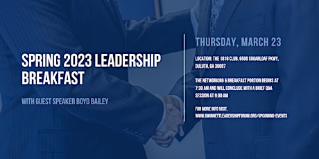 Spring 2023 Leadership Breakfast with Guest Speaker Boyd Bailey