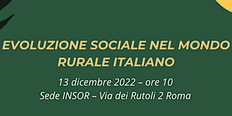 EVOLUZIONE SOCIALE NEL MONDO RURALE ITALIANO