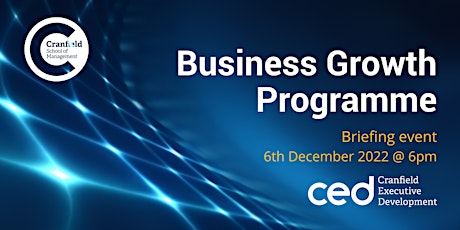Business Growth Programme | 2022 Briefing Events