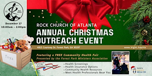Community Health Fair at the Annual Rock Church Christmas Outreach Event