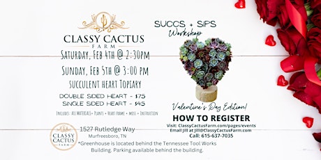 Succulent Heart Topiary - Valentine's Day Special