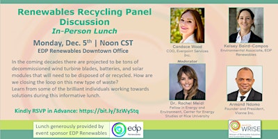 Renewables Recycling Panel Discussion  12/5/22 - In Person Event