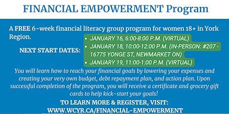 Financial Empowerment - A Free Financial Literacy Program for Women primary image