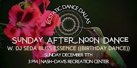 Ecstatic Dance Dallas | Sunday Afternoon | DJ SedaBliss | Nash-Davis Center