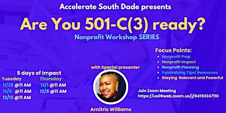 Are you 501-C(3) Ready? Nonprofit Workshop Series