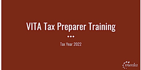 MEDA VITA- Tax Volunteer Training (IN PERSON)1/14