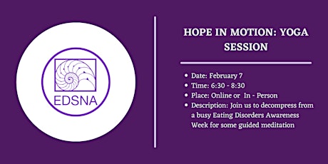 EDAW 2023: Hope in Motion - A Supportive Yoga Class Yoga IN PERSON