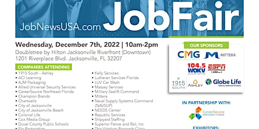 1,000+ JOBS From 35+ Companies at the December 7th Jacksonville Job Fair
