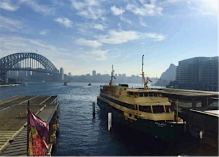 Late Afternoon Ferry on Sydney Harbour with Bridge & Opera House