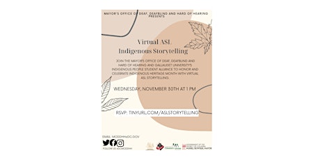 MODDHH Presents: Virtual ASL Indigenous Storytelling
