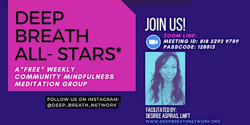 Deep Breath All-Stars (A free weekly community mindfulness event)