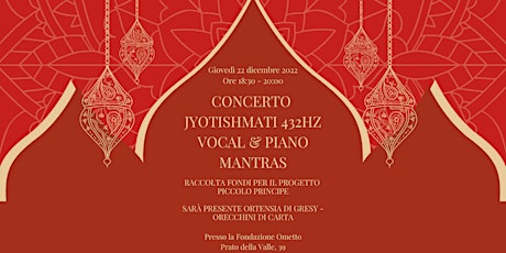 Imagem principal de CONCERTO SOLIDALE JYOTISHMATI 432HZ VOCAL & PIANO MANTRAS