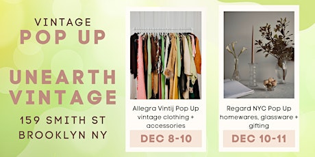 NYC Vintage Pop Up Dec 8-11!