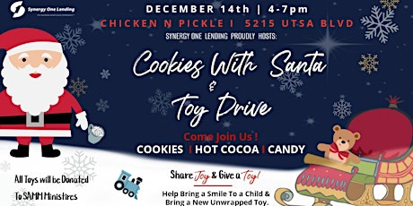 COOKIES WITH SANTA and TOY DRIVE