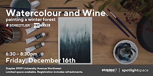 Watercolour and Wine – Painting a Winter Forest