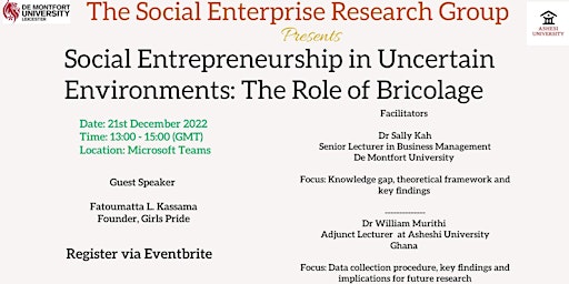 Social Entrepreneurship in Uncertain Environments: The Role of Bricolage