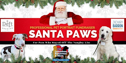 SANTA PAWS: professional pet portrait with Santa fundraiser