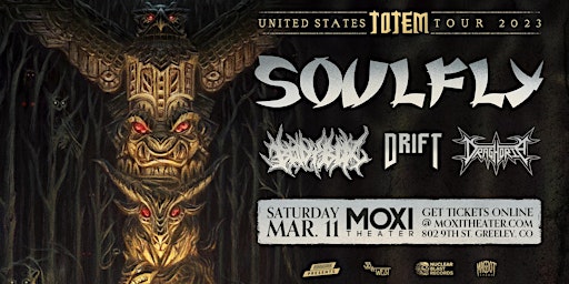 Soulfly with Bodybox + Drift + Draghoria at Moxi Theater
