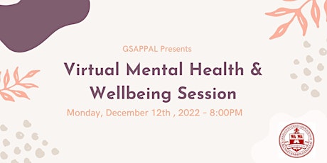 Virtual Mental Health & Wellbeing Session