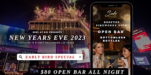 New Years Eve Open Bar ($80 Limited) | FIREWORKS Las Vegas Strip View!