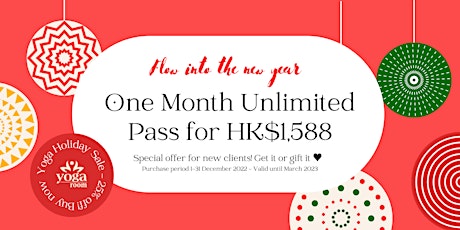 Yoga Holiday Offer - On Month Unlimited Pass