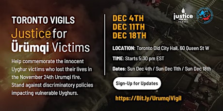 Toronto Vigil: Justice For Urumqi Fire Victims!