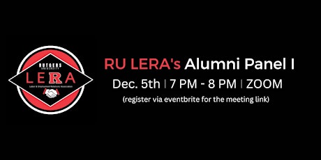 RU LERA's Fall Alumni Panel I