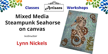 Mixed Media Seahorse on Canvas