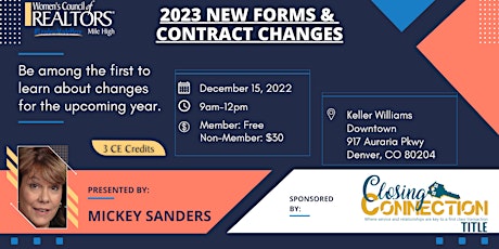 2023 Forms & Contract Changes