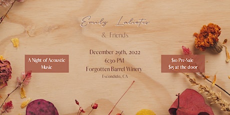 Emily Laliotis & Friends at Forgotten Barrel Winery