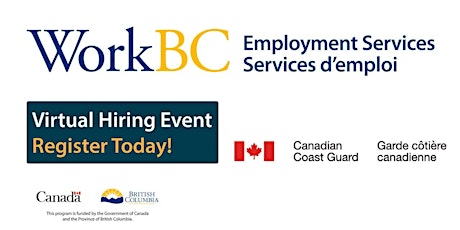 WorkBC Surrey Cloverdale - Virtual hiring event with Canadian Coast Guard