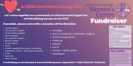 Downtown Eastside Woman's Centre Steveston Fundraiser