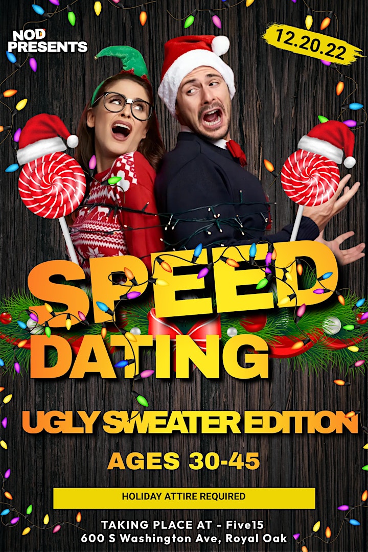 SPEED DATING - UGLY SWEATER EDITION - Meet Fun Singles - Ages 30 to 45 image