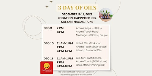 Essential Oil Workshops - Happiness Inc.